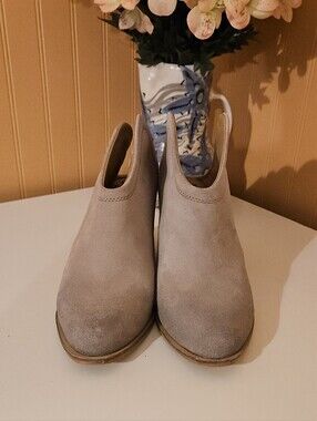 Chinese Laundry Taupe Suede Ankle Booties